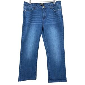 MEASURE MADE Women's 16-SHORT Mid-Rise Straight Leg 5-Pocket Denim Stretch Jeans